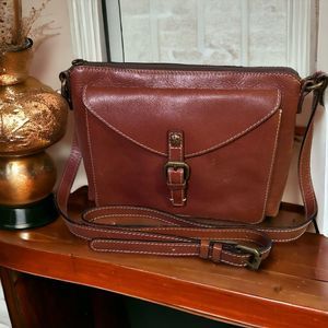 PATRICIA NASH AVELLINO CROSSBODY TAN GENUINE LEATHER AUTHENTIC EUC